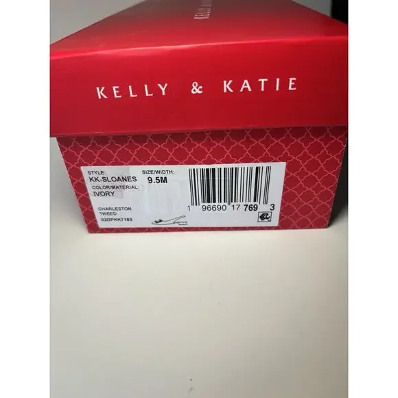 Size 9.5 - NIB Kelly & Katie Sloan - Cream Texture W Rhinestone Embellishment - Picture 7 of 7